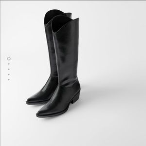Zara black western boot